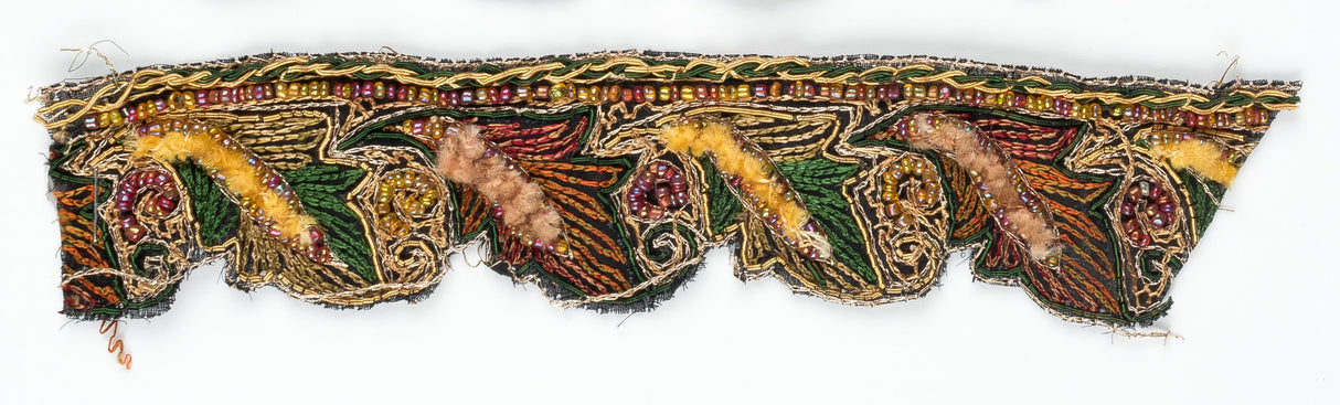 Beaded Floral Indian Trim Multicolor Sew-On