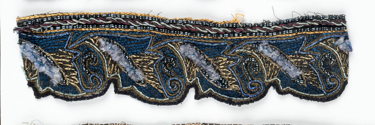Beaded Floral Indian Trim Multicolor Sew-On