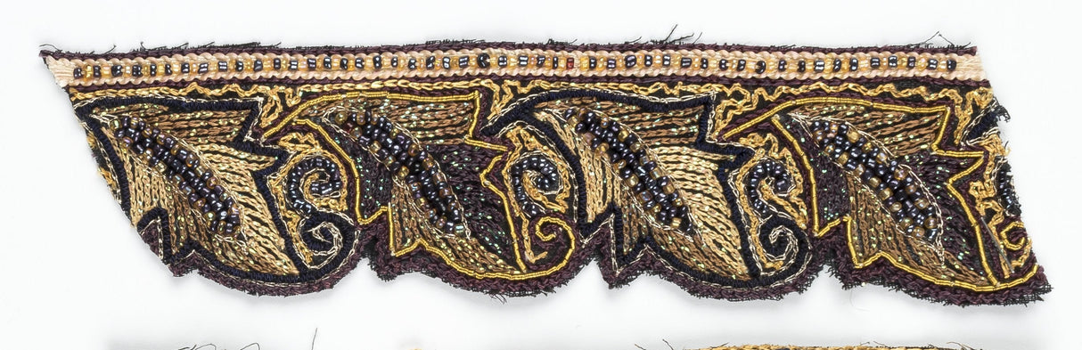 Beaded Floral Indian Trim Multicolor Sew-On