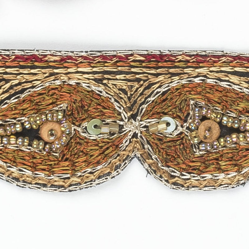 Floral Sequin Beaded Trim 1 Inch