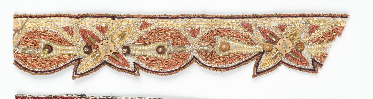 Floral Sequin Beaded Trim 1 Inch