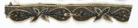 Floral Sequin Beaded Trim 1 Inch