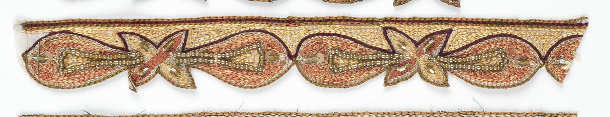 Floral Sequin Beaded Trim 1 Inch
