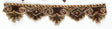 Beaded Trim Brown Gold Floral Scallop