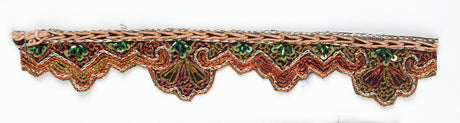 Handcrafted Indian Trim with Sequins Multi-Color 1"