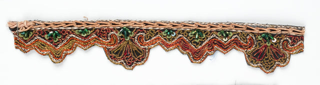 Handcrafted Indian Trim with Sequins Multi-Color 1"