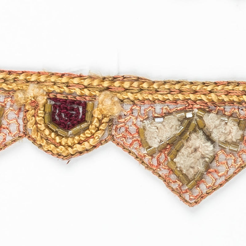 Floral Beaded Trim 1" Hand-Crafted Indian