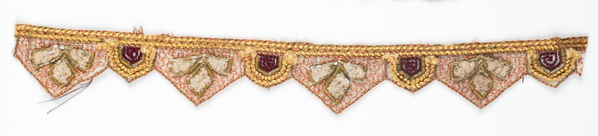 Floral Beaded Trim 1" Hand-Crafted Indian