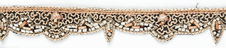 Beaded Indian Trim Brown 1.5 Inch