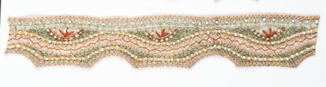 Beaded Trim Wavy Mint Green 1.50"