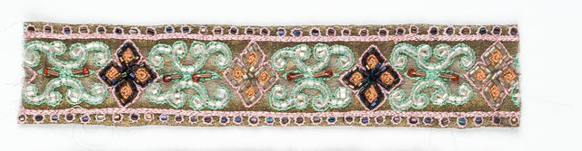 Floral Handcrafted Trim Straw Beaded Petals