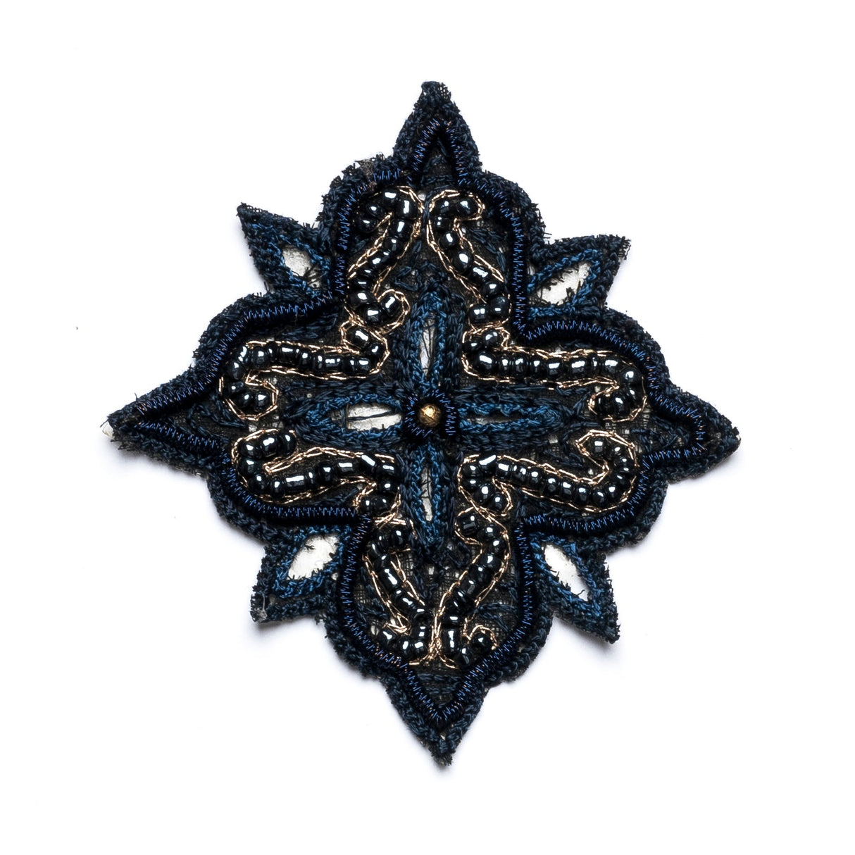 Beaded Floral Sew-On Applique
