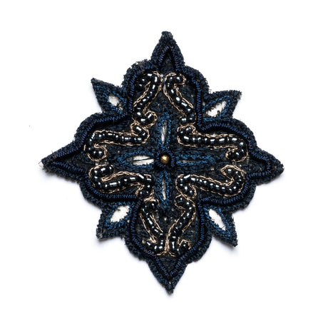 Beaded Floral Sew-On Applique