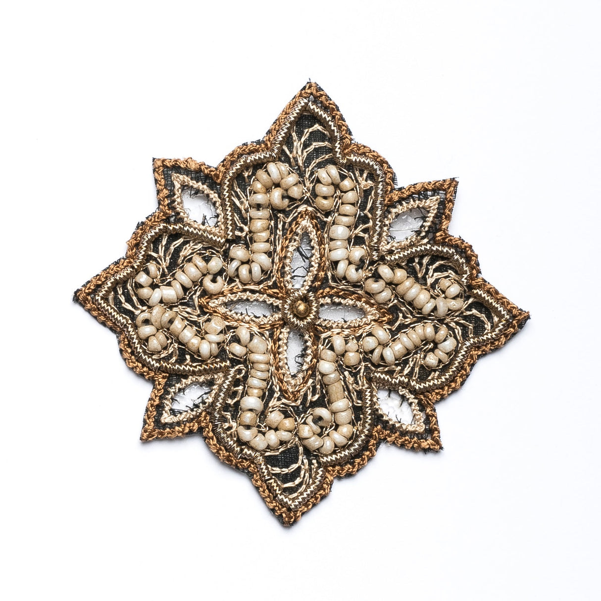 Beaded Floral Sew-On Applique