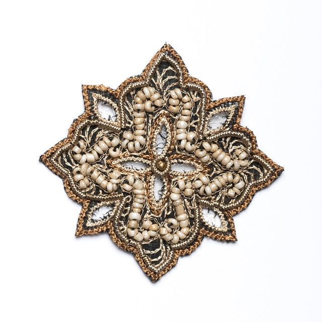 Beaded Floral Sew-On Applique