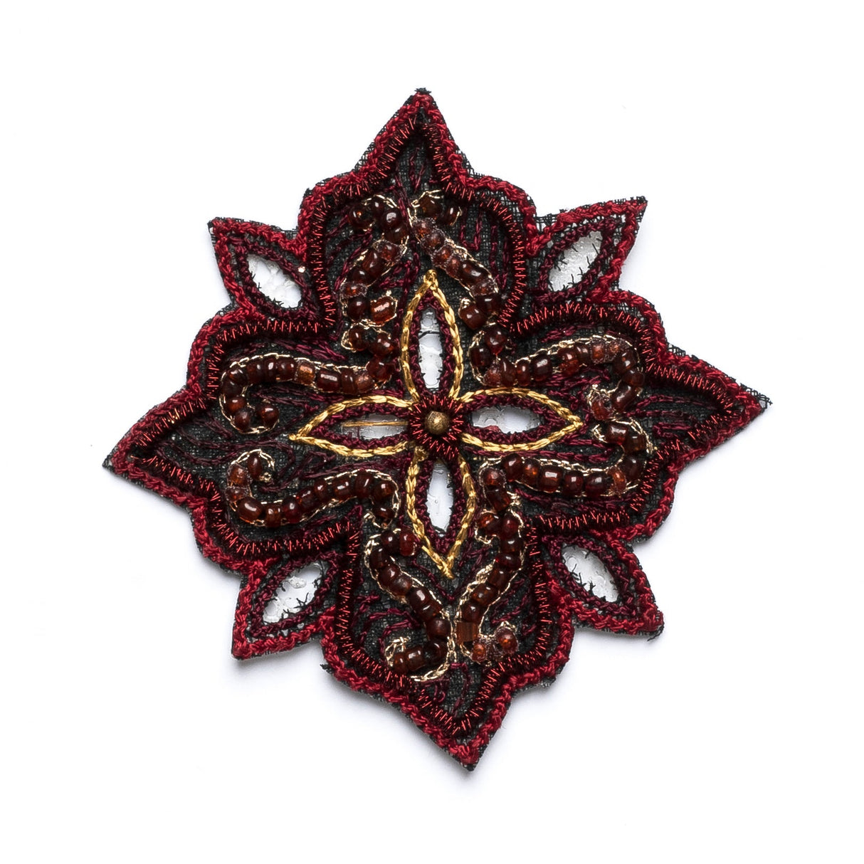 Beaded Floral Sew-On Applique
