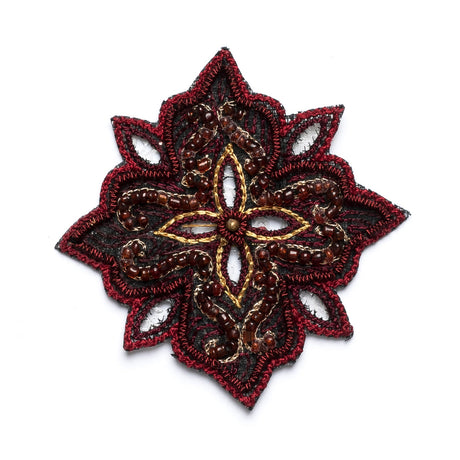 Beaded Floral Sew-On Applique