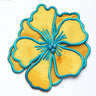 Embroidered Flower Applique Satin 4 x 4