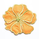 Embroidered Flower Applique Satin 4 x 4