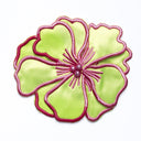 Embroidered Flower Applique Satin 4 x 4