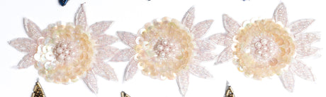 Sequin Flower Trim Sew-On 1 Yard