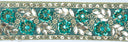 Beaded Sequins Trim 1" Hand-Crafted Indian