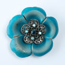 Leather Flower Brooch 3 Inch