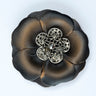 Leather Flower Brooch 3 Inch