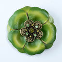 Leather Flower Brooch 3 Inch