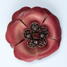 Leather Flower Brooch 3 Inch