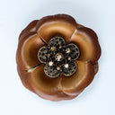 Leather Flower Brooch 3 Inch