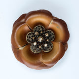 Leather Flower Brooch 3 Inch