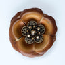 Leather Flower Brooch 3 Inch