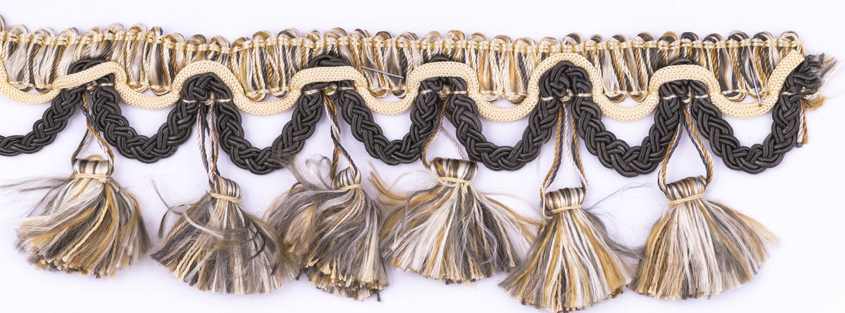 Tassel Fringe Trim Tri-Color
