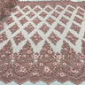 1 Yard Wine Beaded 3D Floral Lace Fabric Embroidered Polyester Net Mesh 51 Inch Width