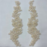 Beaded Corded Floral Lace Applique
