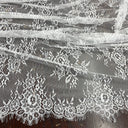 Embroidered Lace Fabric with Eyelash Scallop