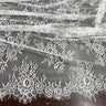 Embroidered Lace Fabric with Eyelash Scallop