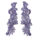 Beaded Corded Floral Lace Applique 10" x 3"