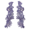 Beaded Corded Floral Lace Applique 10" x 3"