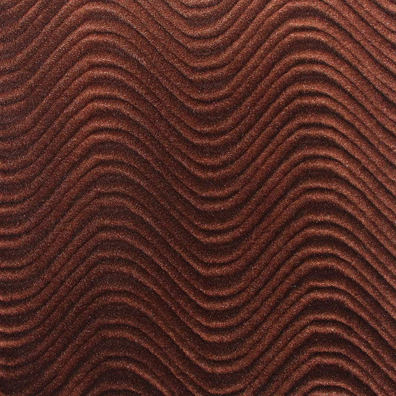 Brown Wave Swirl Flocking Velvet Upholstery Fabric,