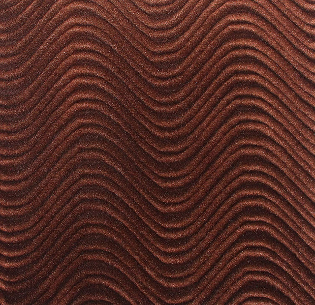 Brown Wave Swirl Flocking Velvet Upholstery Fabric,