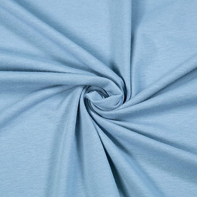 Cotton Spandex Jersey Knit Fabric Dusty Blue 4-Way Stretch