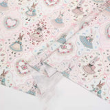 Cute Little Rabbit Print Canvas Fabric – DIY Material