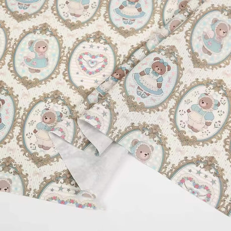 Cute Little Rabbit Print Canvas Fabric – DIY Material