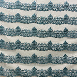 Glitter Mesh Floral Fabric