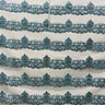 1 Yard Turquoise Glitter Mesh Fabric Ornate Floral Design 55 Inch Width