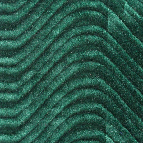 Green Wave Swirl Flocking Velvet Upholstery Fabric,