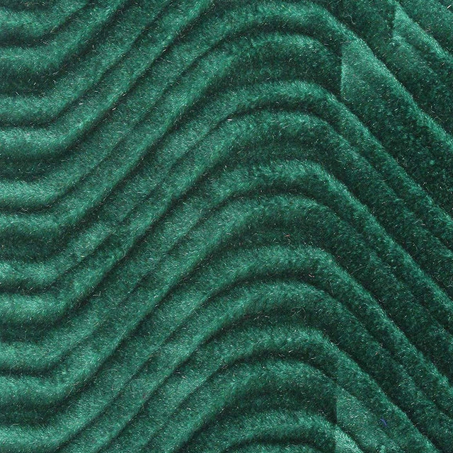 Green Wave Swirl Flocking Velvet Upholstery Fabric,