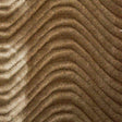 Taupe Wave Swirl Flocking Velvet Upholstery Fabric,